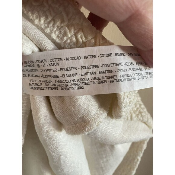 ZARA Textured Cream Fit & Flare Dress Sz.M - Picture 4 of 4